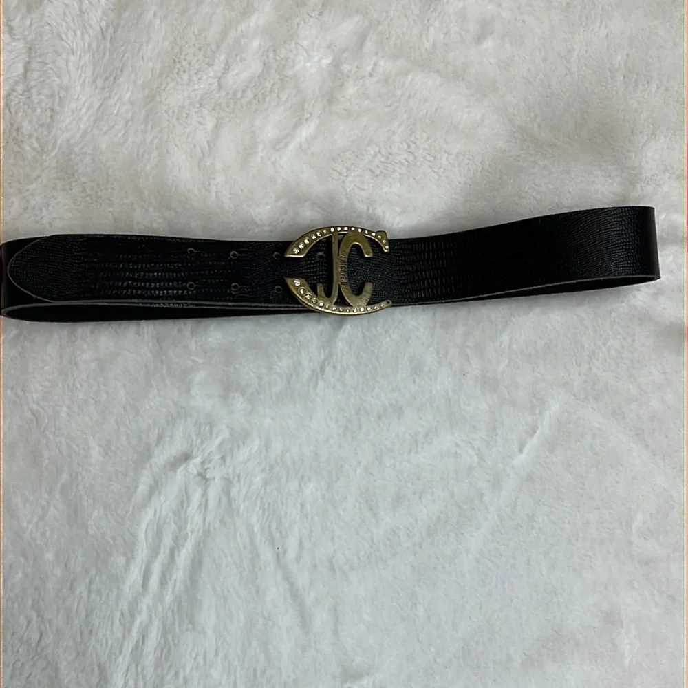 JUST CAVALLI Black ITTIERRE Belt RARE ✨Vintage 38
